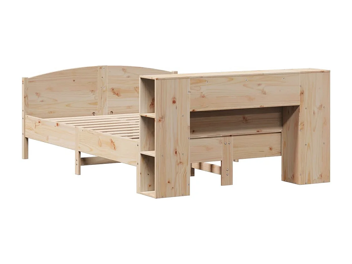 Lit bibliothèque sans matelas 120x190 cm bois de pin massif