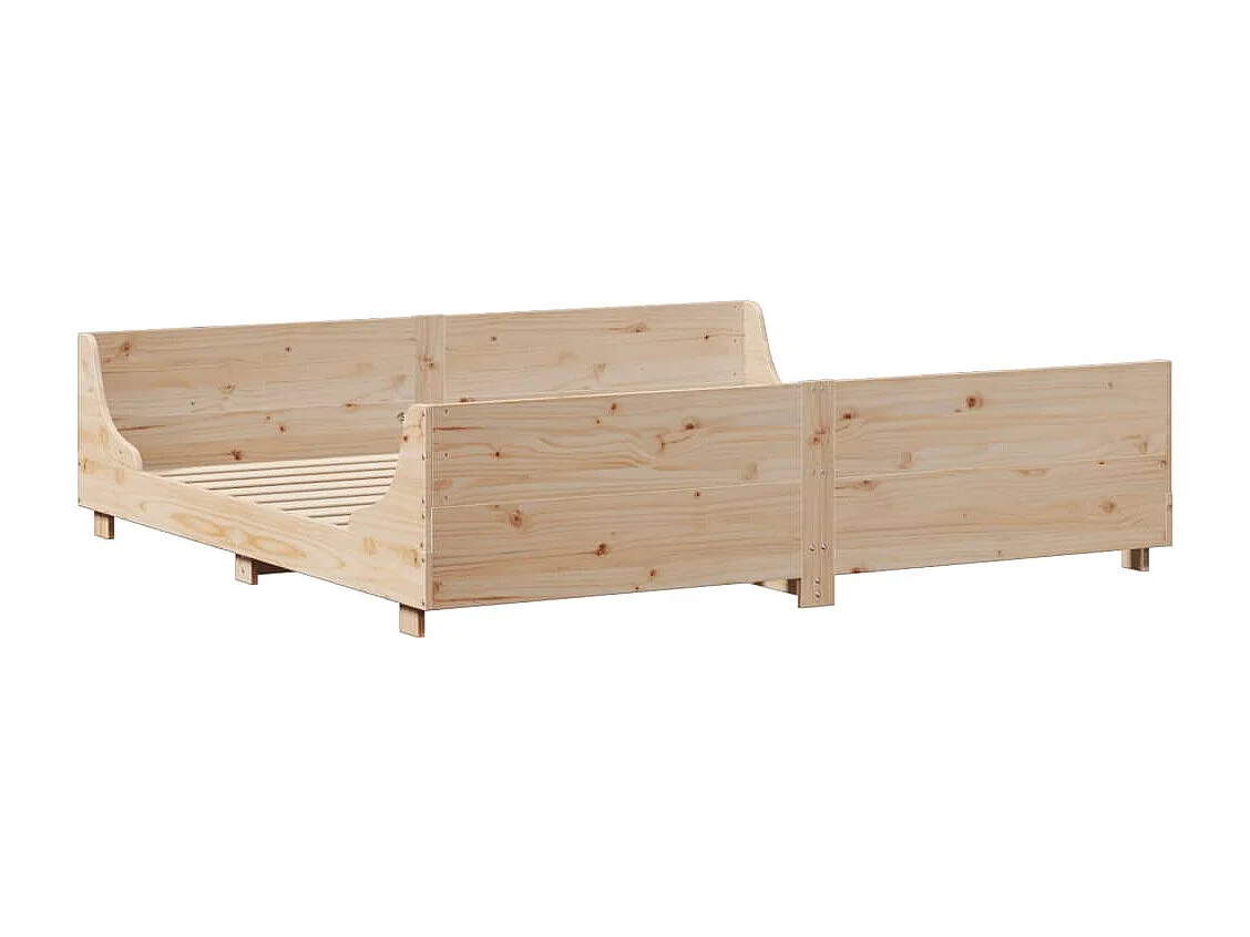 Bed met boekenkast zonder matras massief hout 200x200 cm