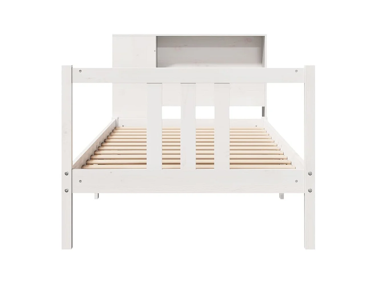 Letto Libreria senza Materasso Bianca 90x200 cm Legno di Pino