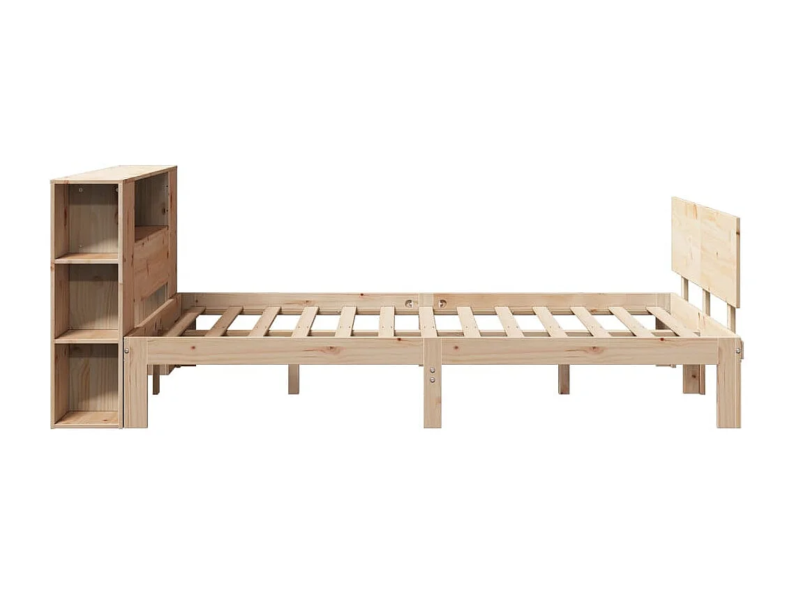 Letto Libreria senza Materasso 135x190 cm in Legno di Pino