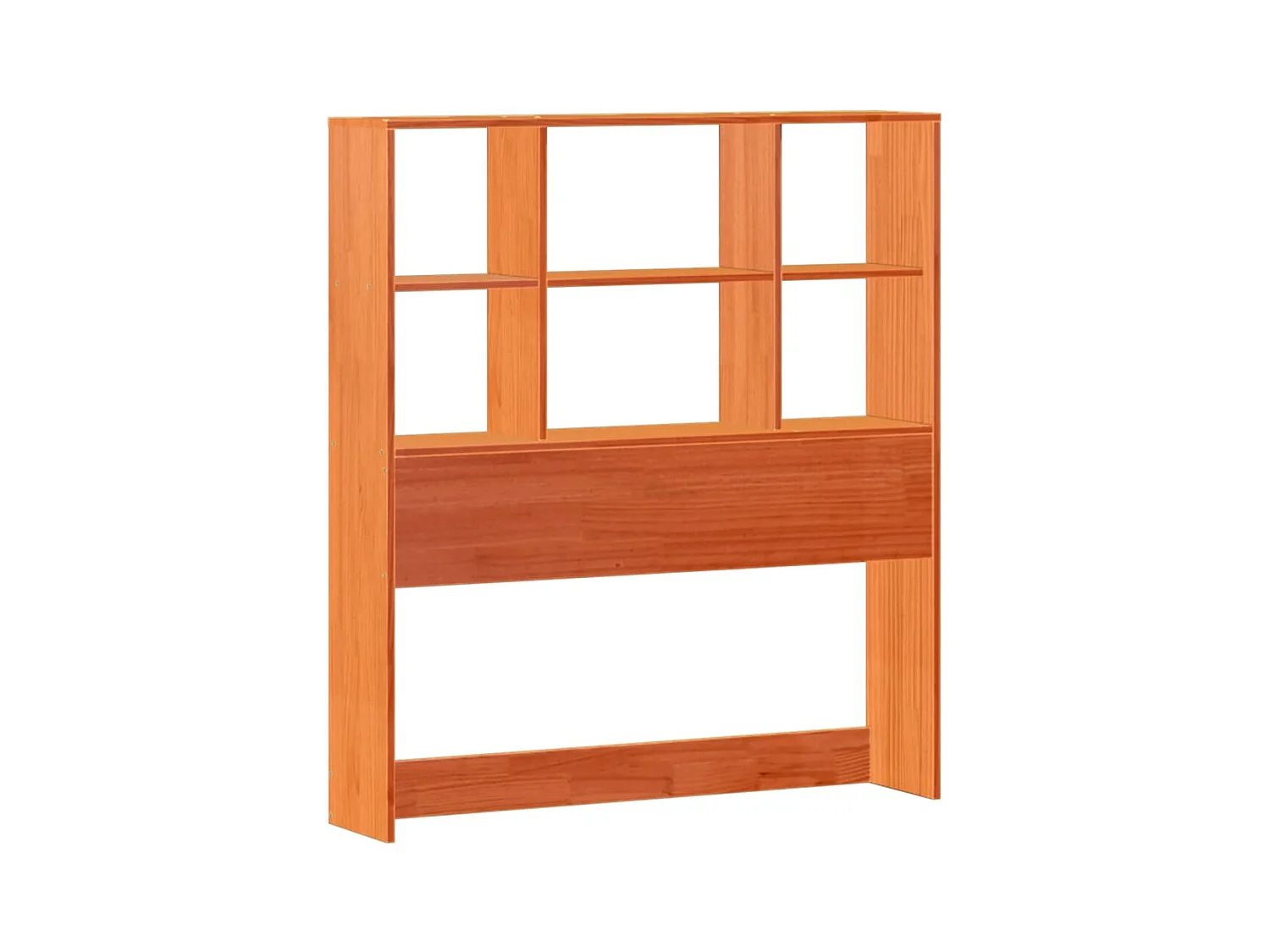 Massivholzbett mit Regal ohne Matratze Wachsbraun 90x200 cm