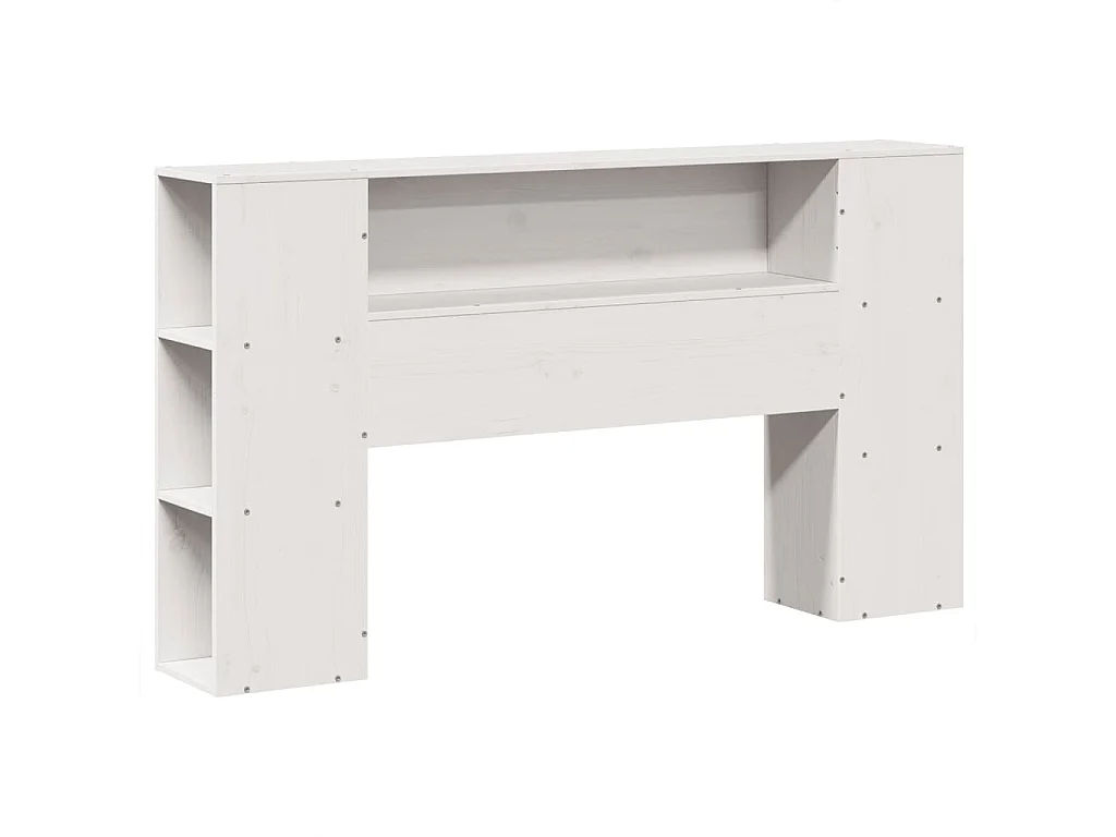Lit bibliothèque sans matelas blanc 150x200 cm bois pin massif