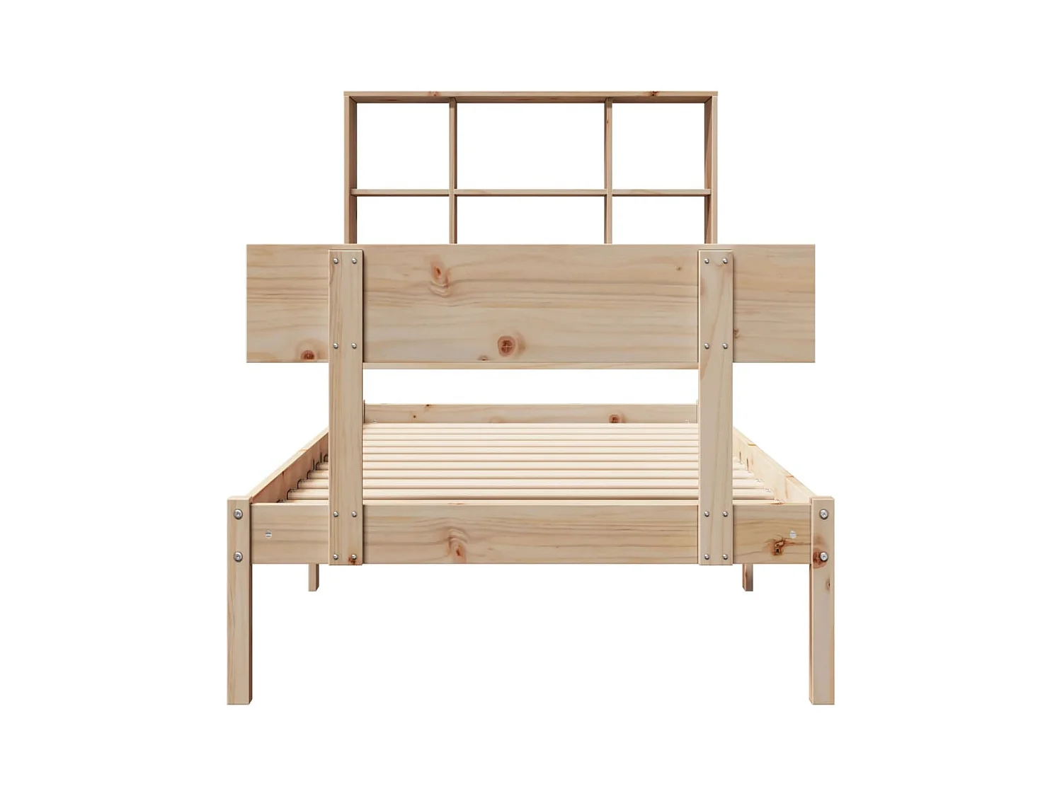 Lit bibliothèque sans matelas 90x200 cm bois de pin massif