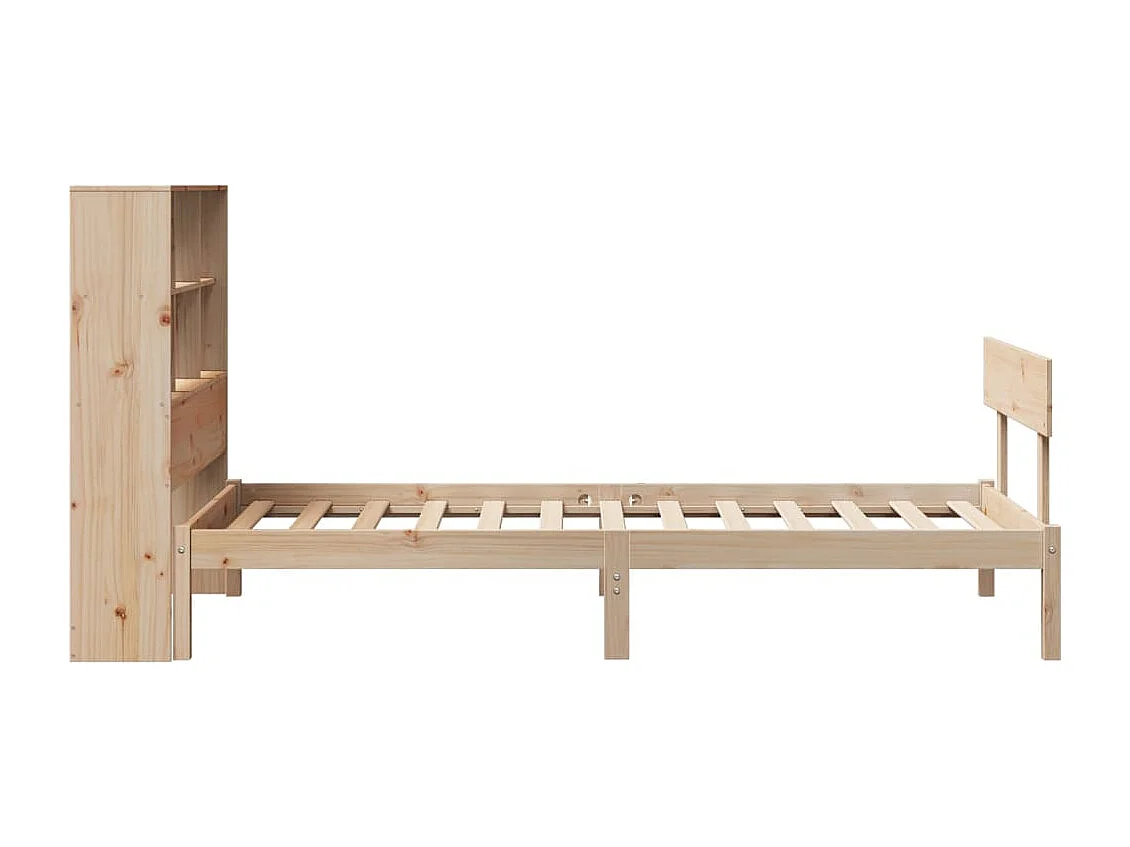 Massivholzbett mit Regal ohne Matratze 90x200 cm Kiefernholz