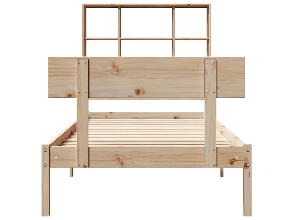 Letto Libreria senza Materasso 90x200 cm Legno Massello Pino