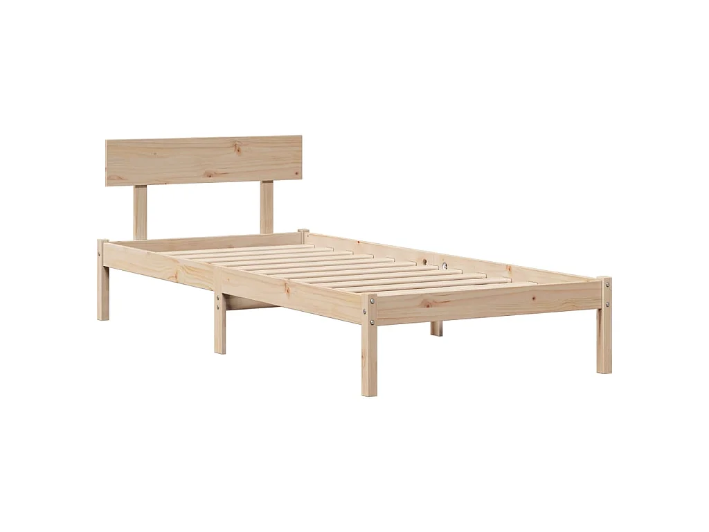 Letto Libreria senza Materasso 90x200 cm Legno Massello Pino