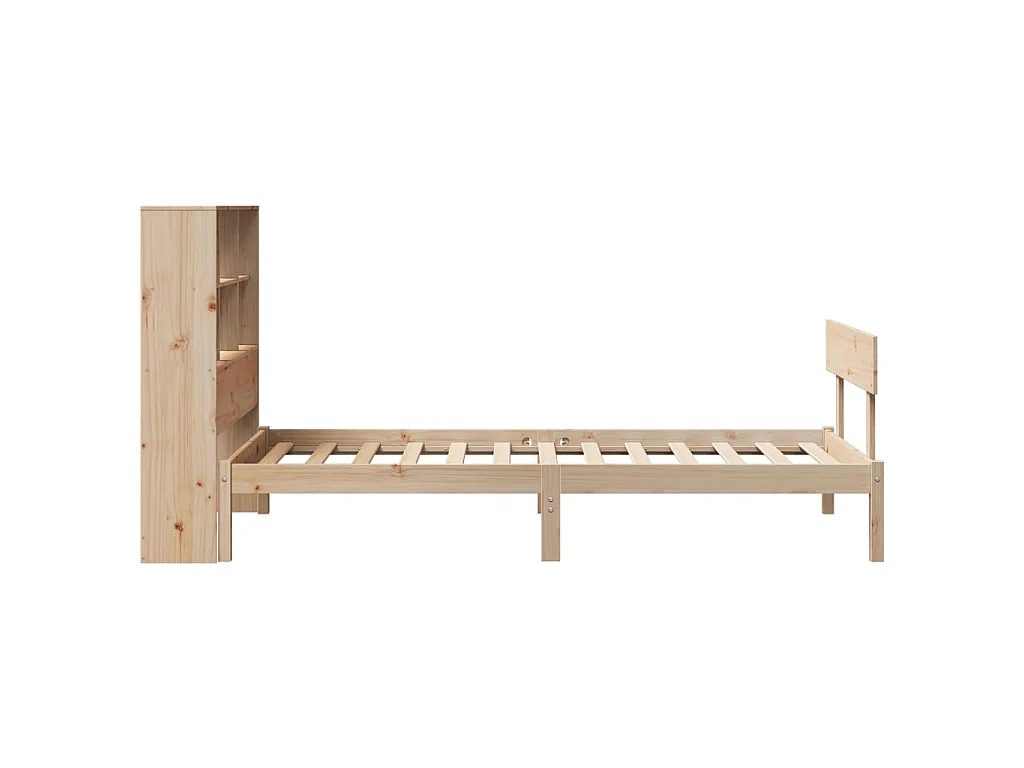 Letto Libreria senza Materasso 90x200 cm Legno Massello Pino