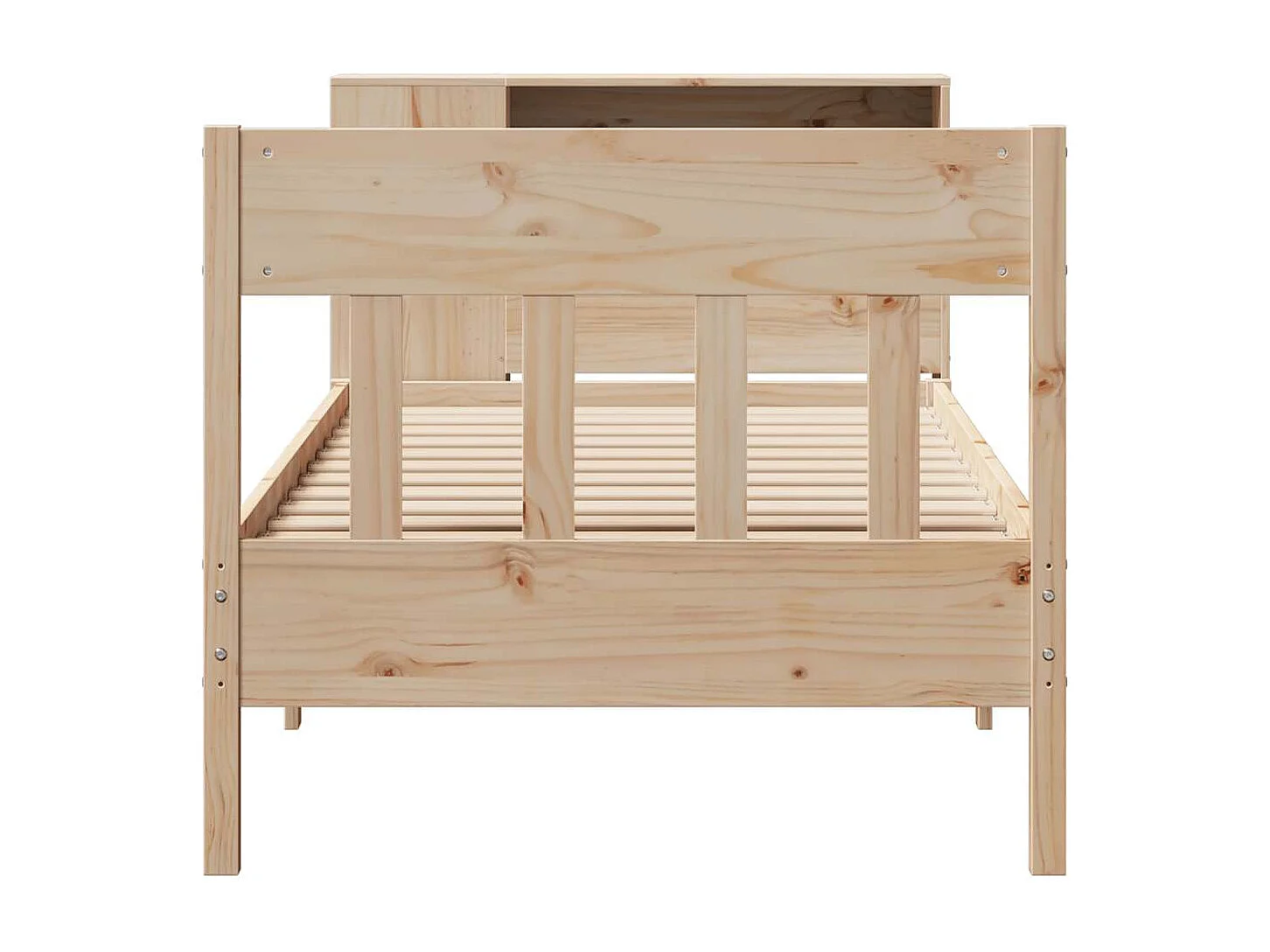 Bed met boekenkast zonder matras massief grenenhout 75x190 cm