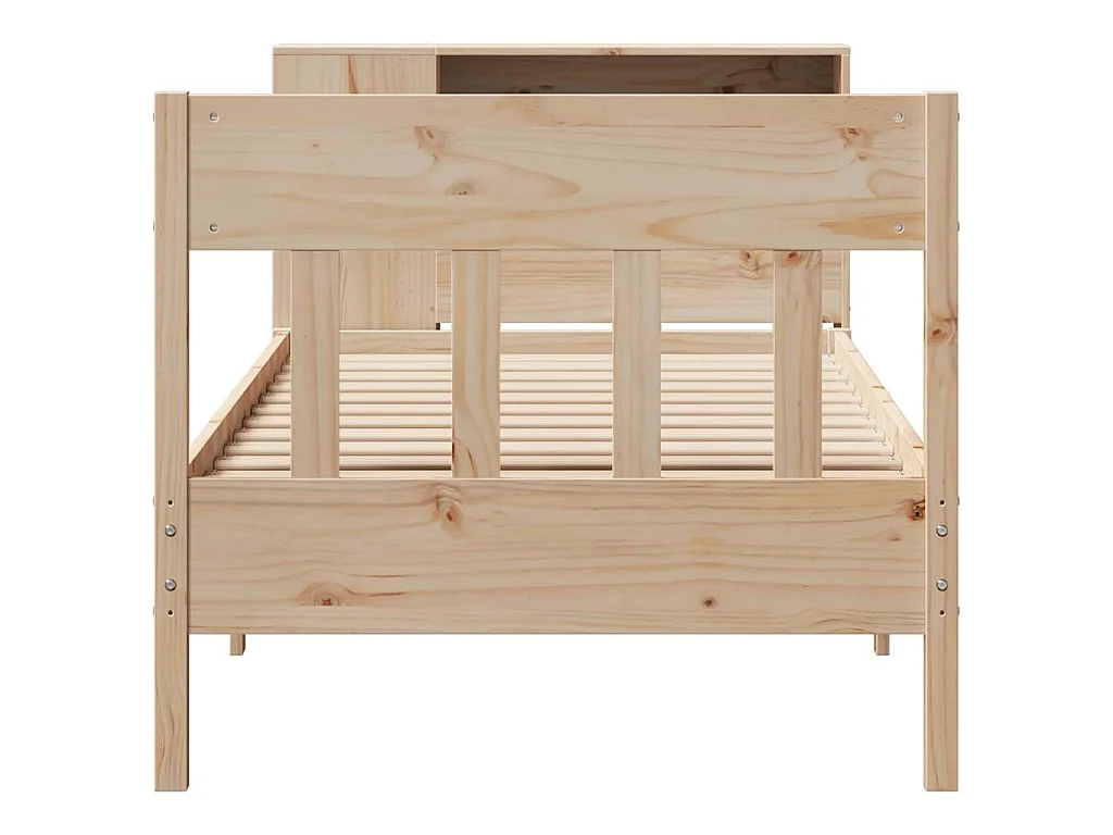 Lit bibliothèque sans matelas 75x190 cm bois de pin massif