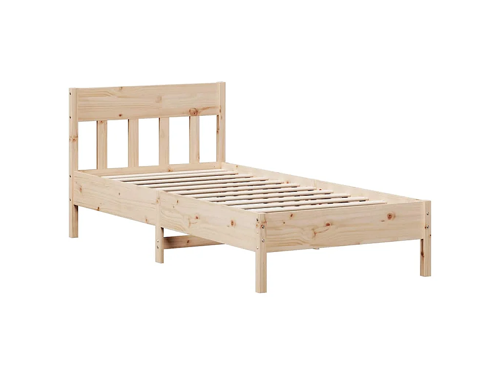 Lit bibliothèque sans matelas 75x190 cm bois de pin massif