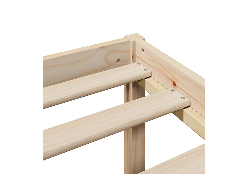 Lit bibliothèque sans matelas 135x190 cm bois de pin massif