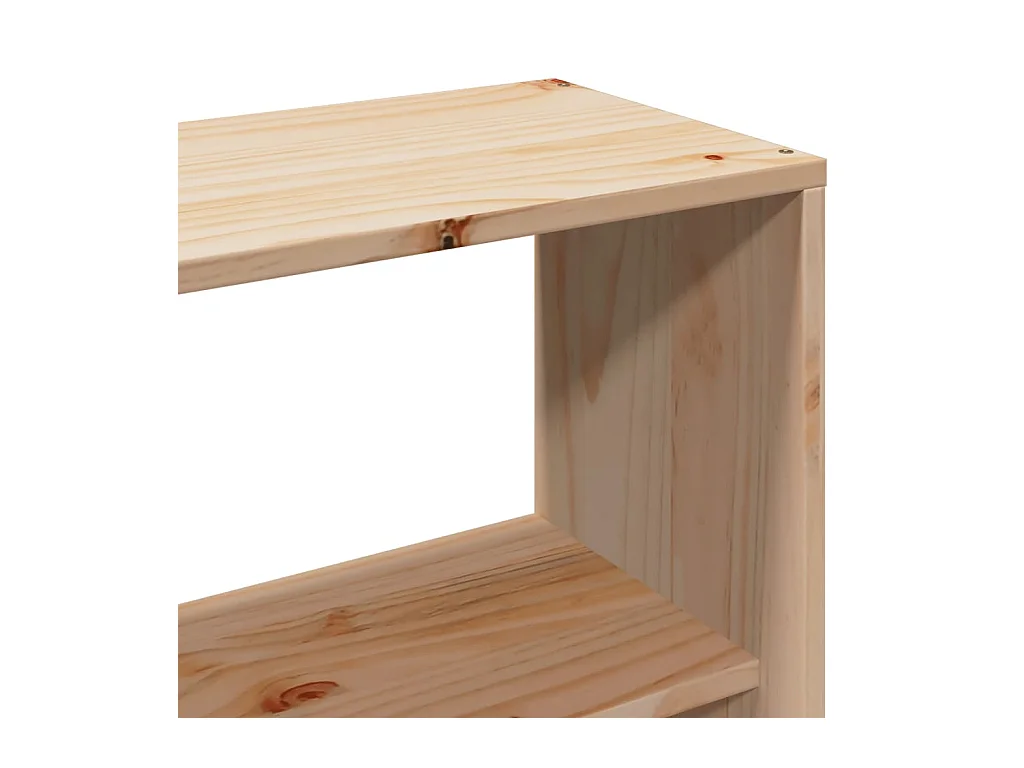 Lit bibliothèque sans matelas 135x190 cm bois de pin massif
