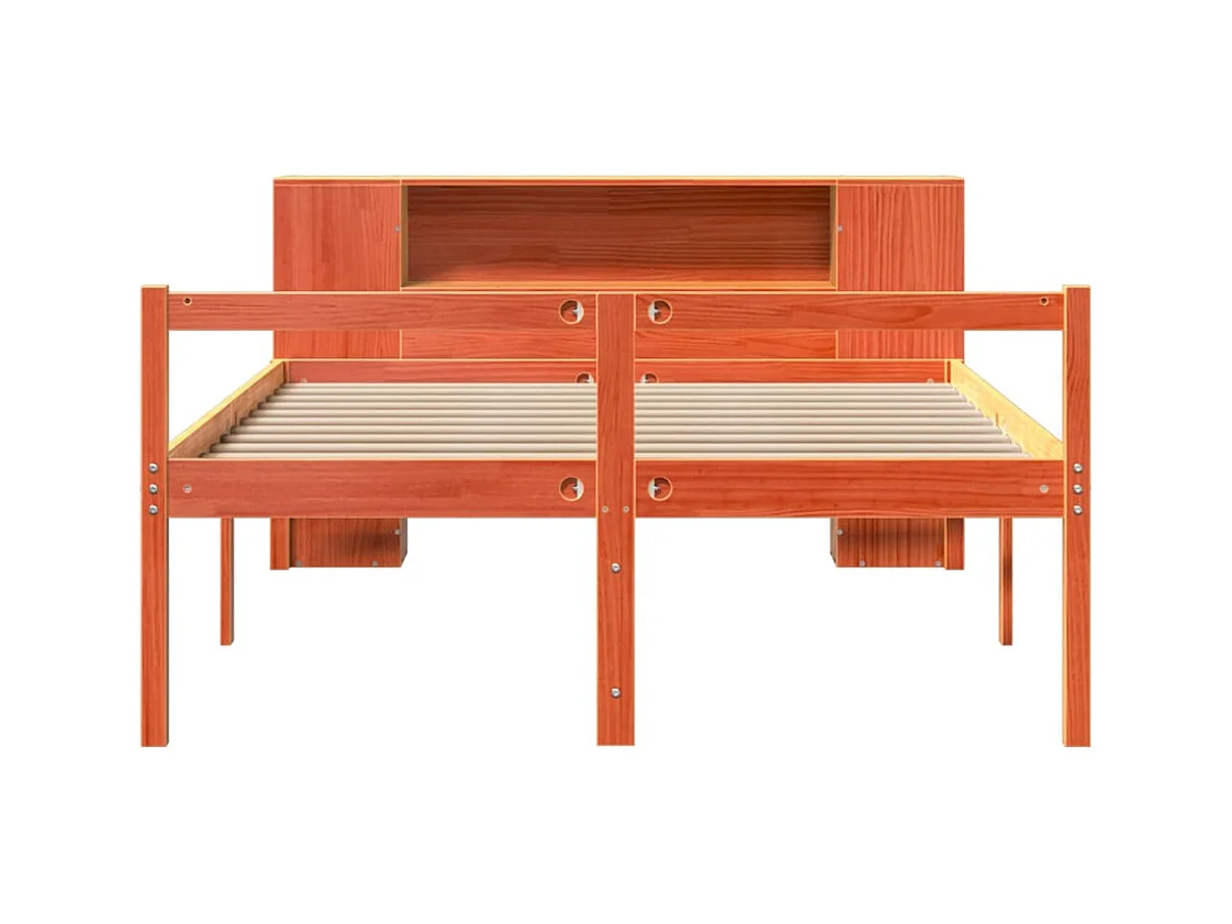 Massivholzbett ohne Matratze Wachsbraun 160x200 cm Massivholz