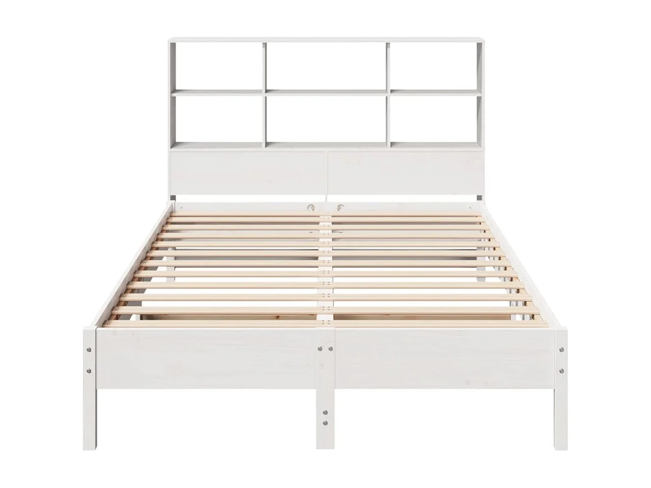 Bed met boekenkast zonder matras grenenhout wit 120x190 cm