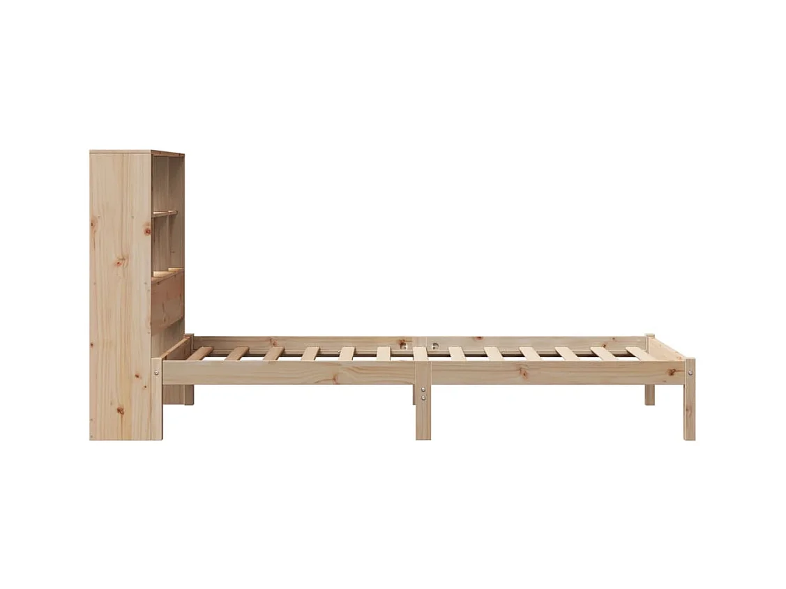 Lit bibliothèque sans matelas 90x200 cm bois de pin massif