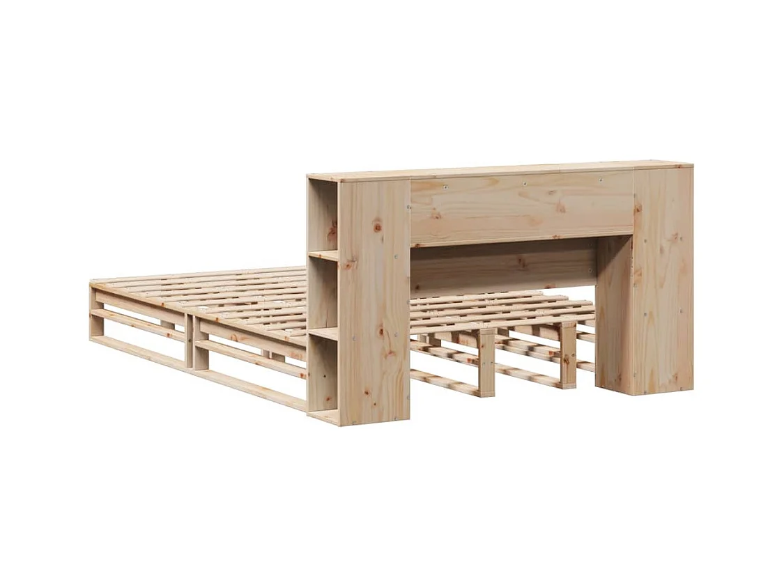 Cama com estante sem colchão 135x190 cm madeira maciça