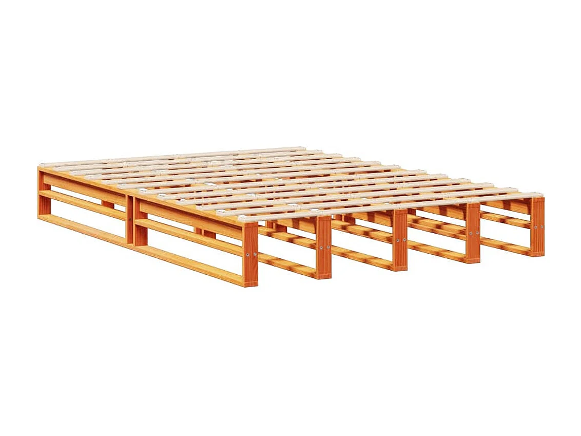 Bed met boekenkast zonder matras hout wasbruin 120x200 cm