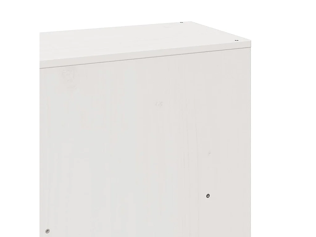 Lit bibliothèque sans matelas blanc 200x200 cm bois massif