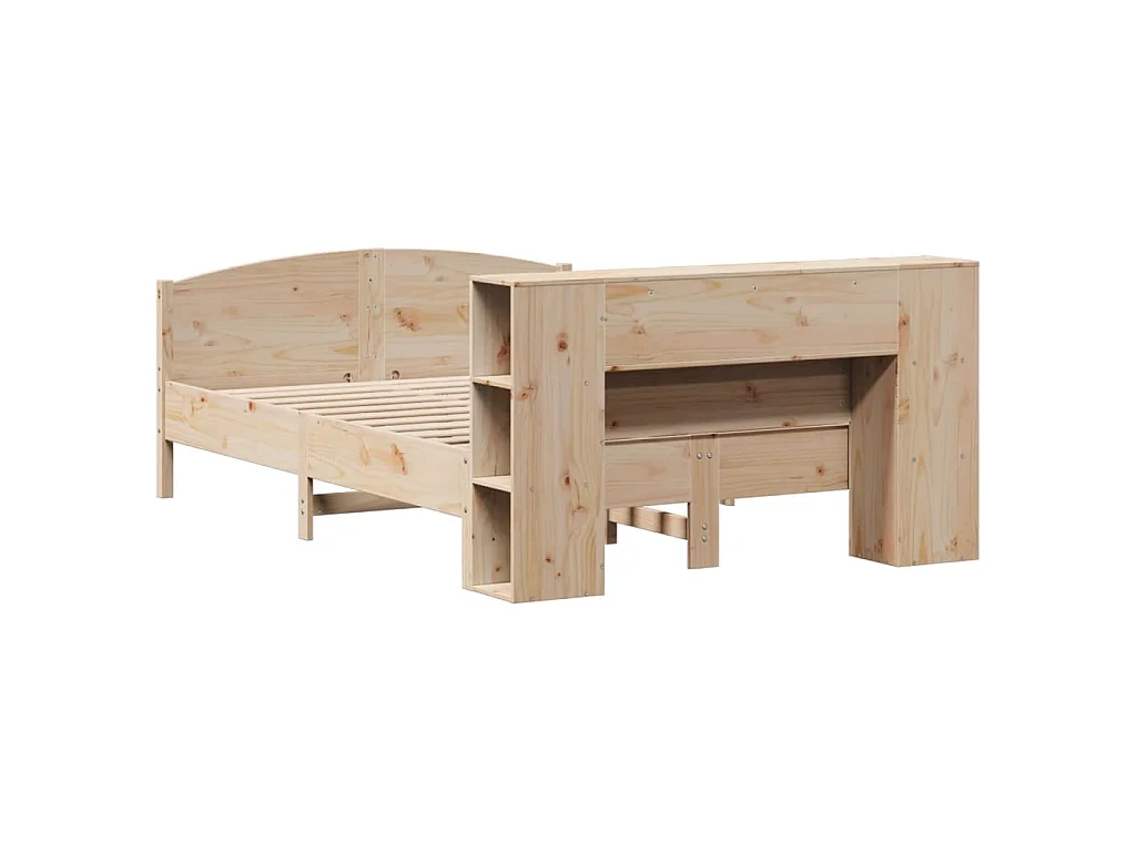 Cama com estante sem colchão 135x190 cm pinho maciço