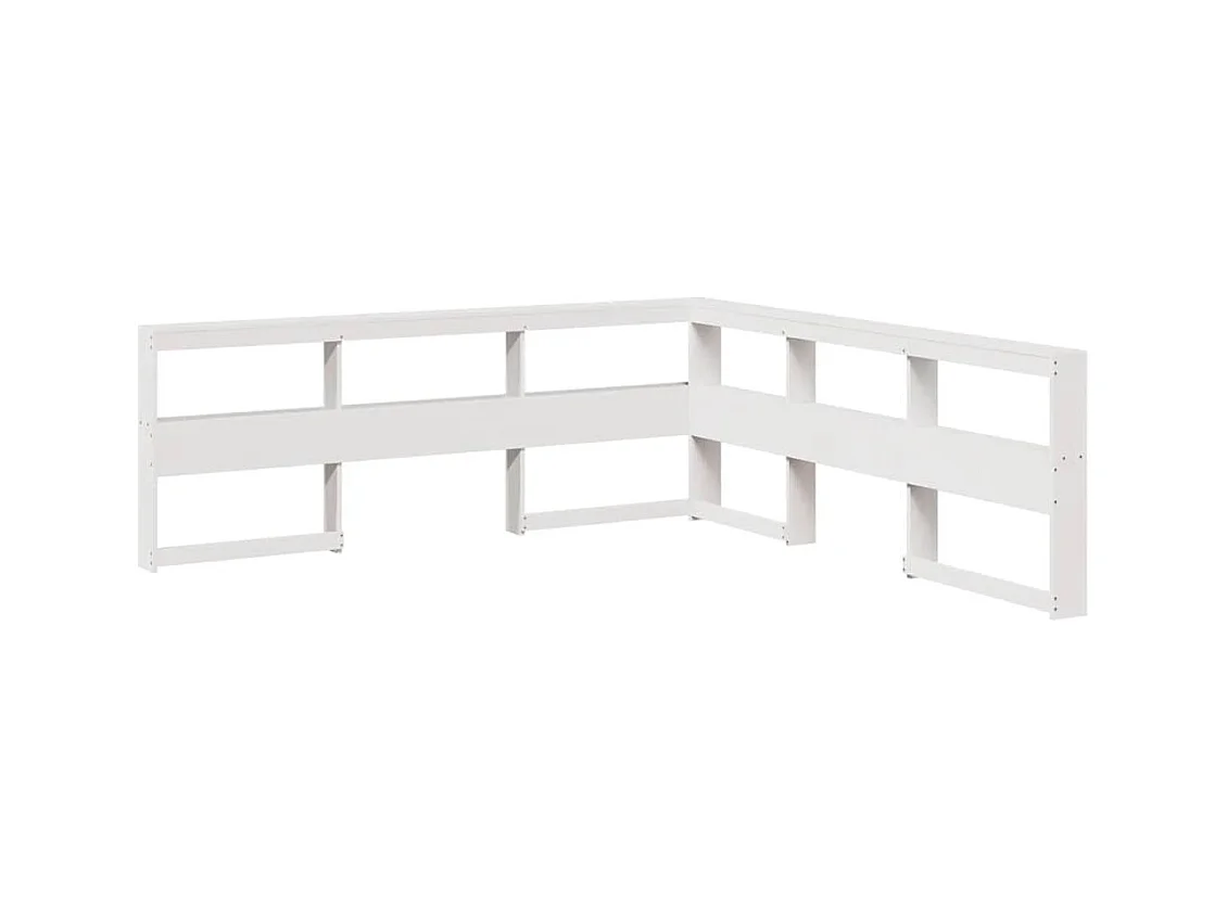 Bed met boekenkast zonder matras grenenhout wit 200x200 cm