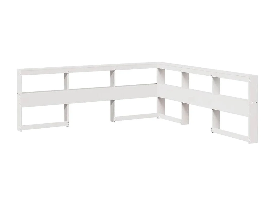 Bed met boekenkast zonder matras grenenhout wit 200x200 cm