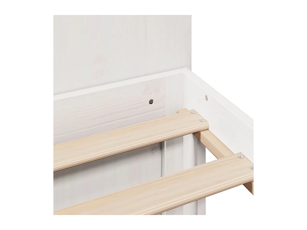 Lit bibliothèque sans matelas blanc 180x200 cm bois pin massif