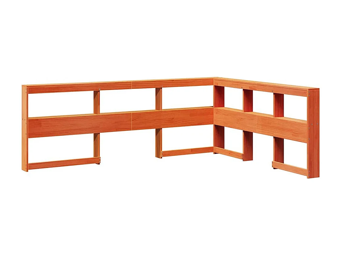 Letto Libreria senza Materasso Marrone Cera 135x190 cm in Pino