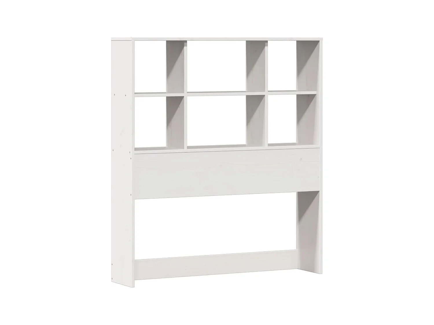 Lit bibliothèque sans matelas blanc 90x190cm bois de pin massif