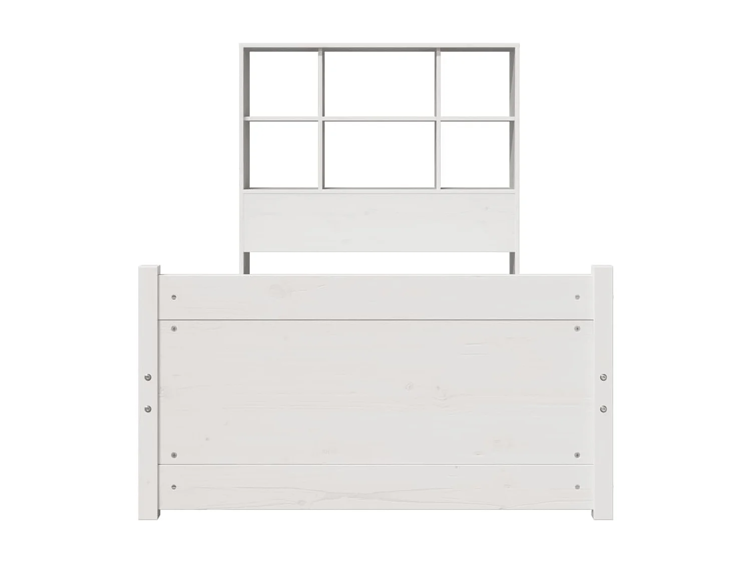 Lit bibliothèque sans matelas blanc 90x190cm bois de pin massif