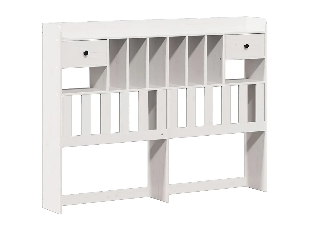 Cama com estante sem colchão 135x190 cm pinho maciço branco