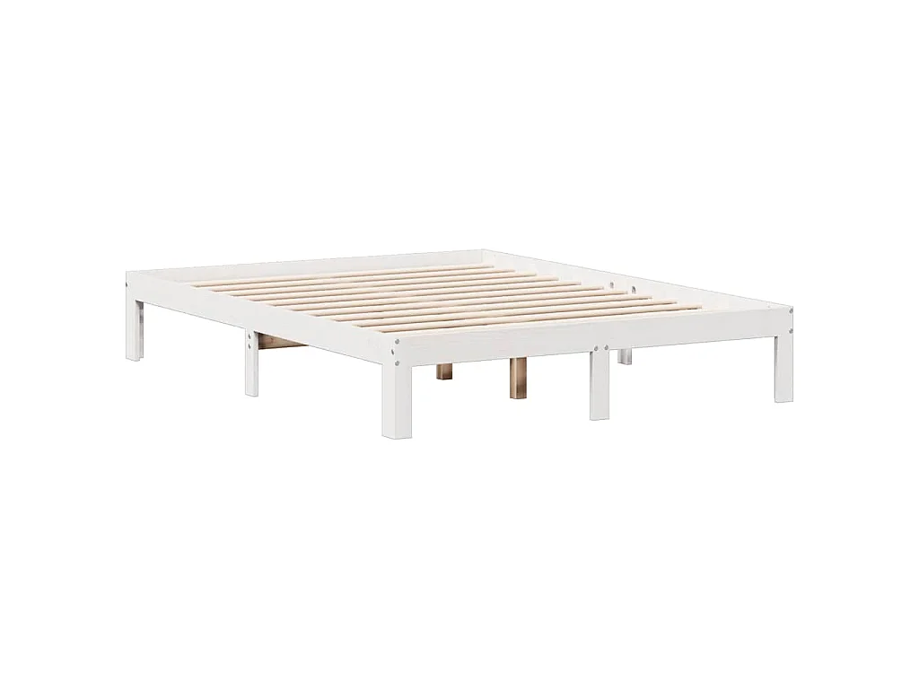 Cama com estante sem colchão 135x190 cm pinho maciço branco