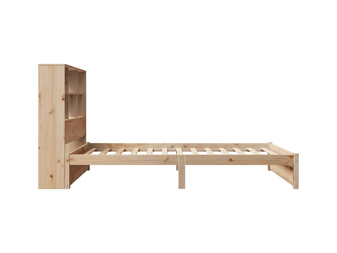 Lit bibliothèque sans matelas 90x200 cm bois de pin massif