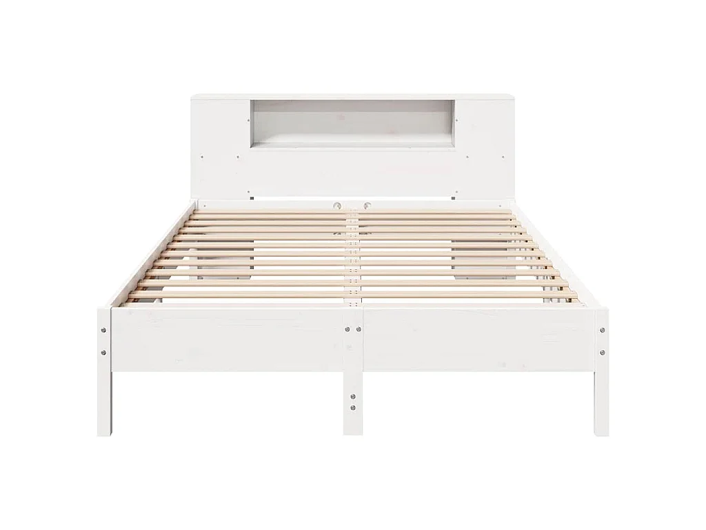 Letto Libreria senza Materasso Bianco 140x200 cm Legno di Pino