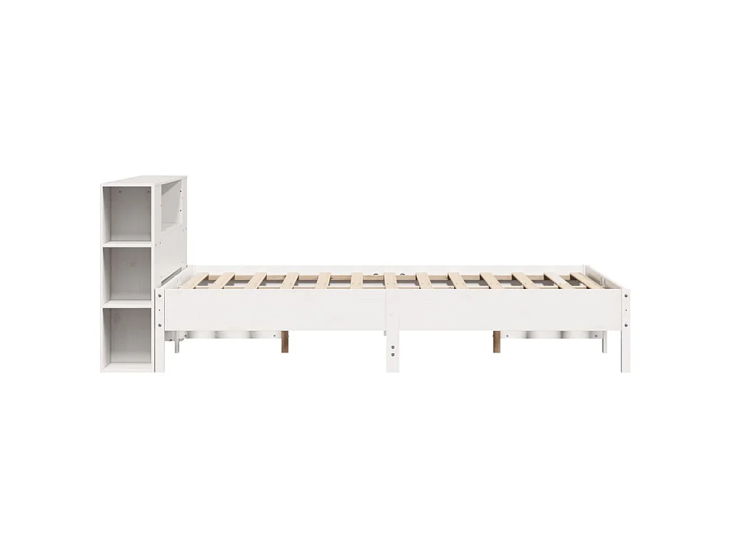 Letto Libreria senza Materasso Bianco 140x200 cm Legno di Pino