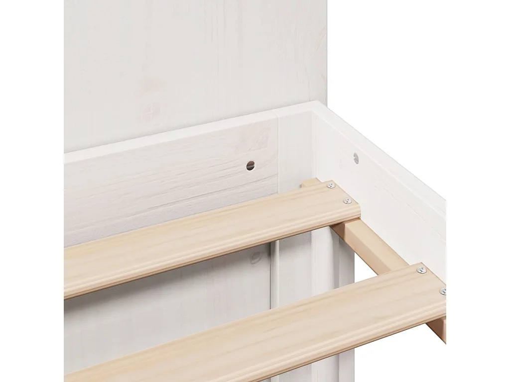 Cama com estante sem colchão 135x190 cm pinho maciço branco