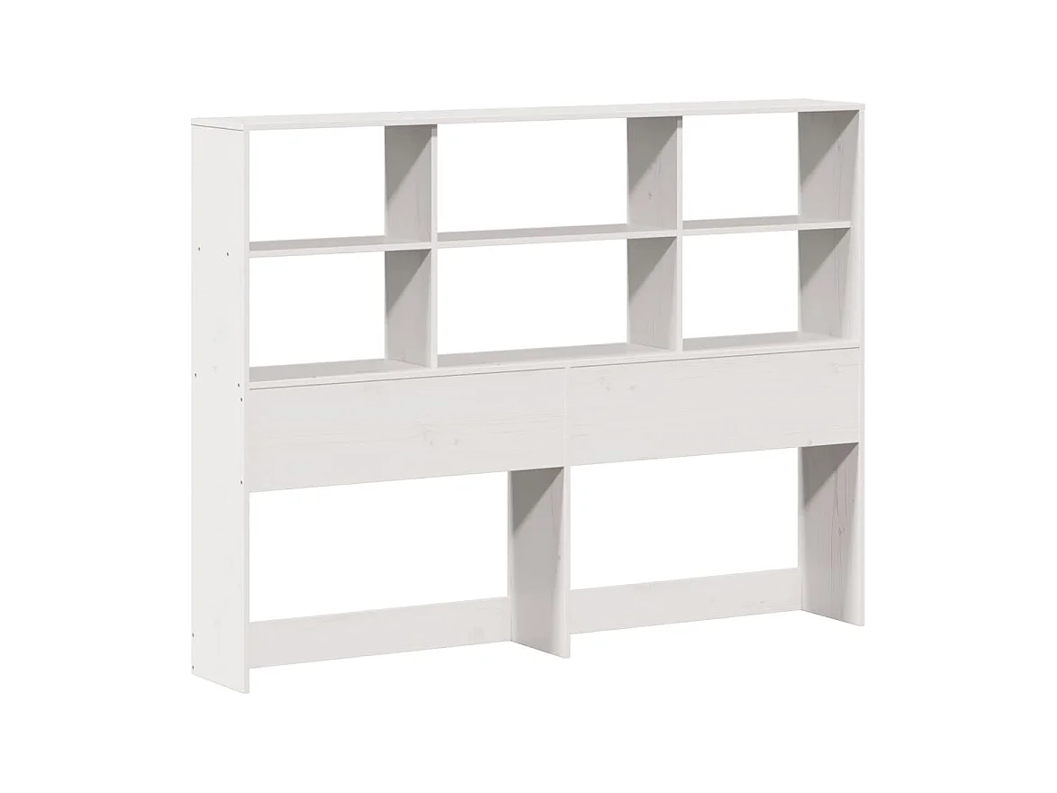 Lit bibliothèque sans matelas blanc 160x200 cm bois pin massif