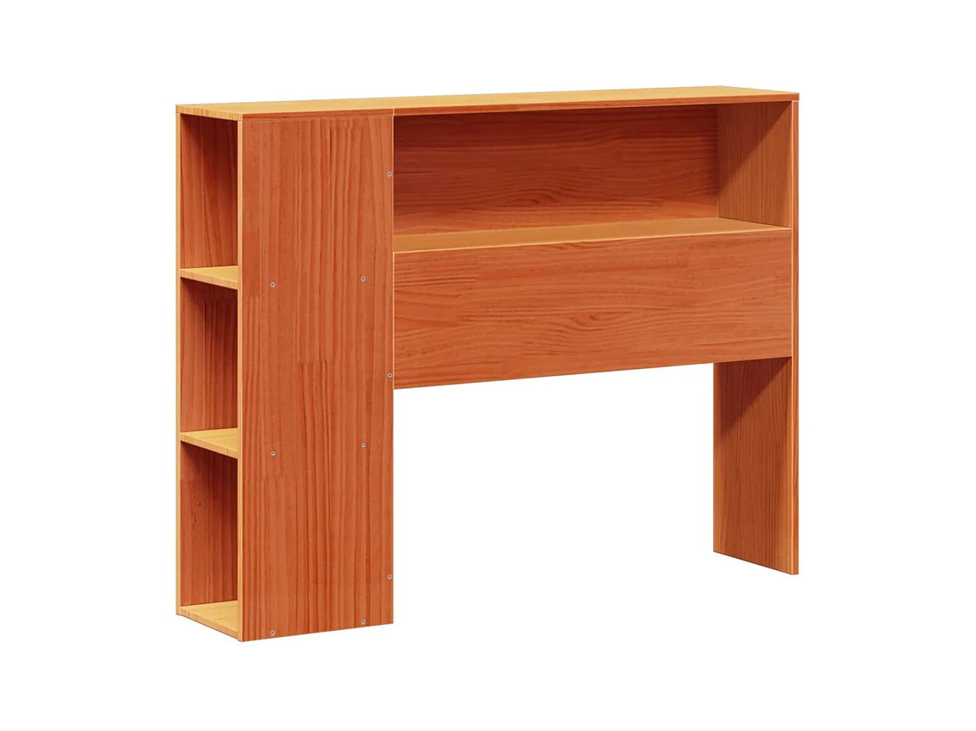 Lit bibliothèque sans matelas cire marron 75x190 cm pin massif