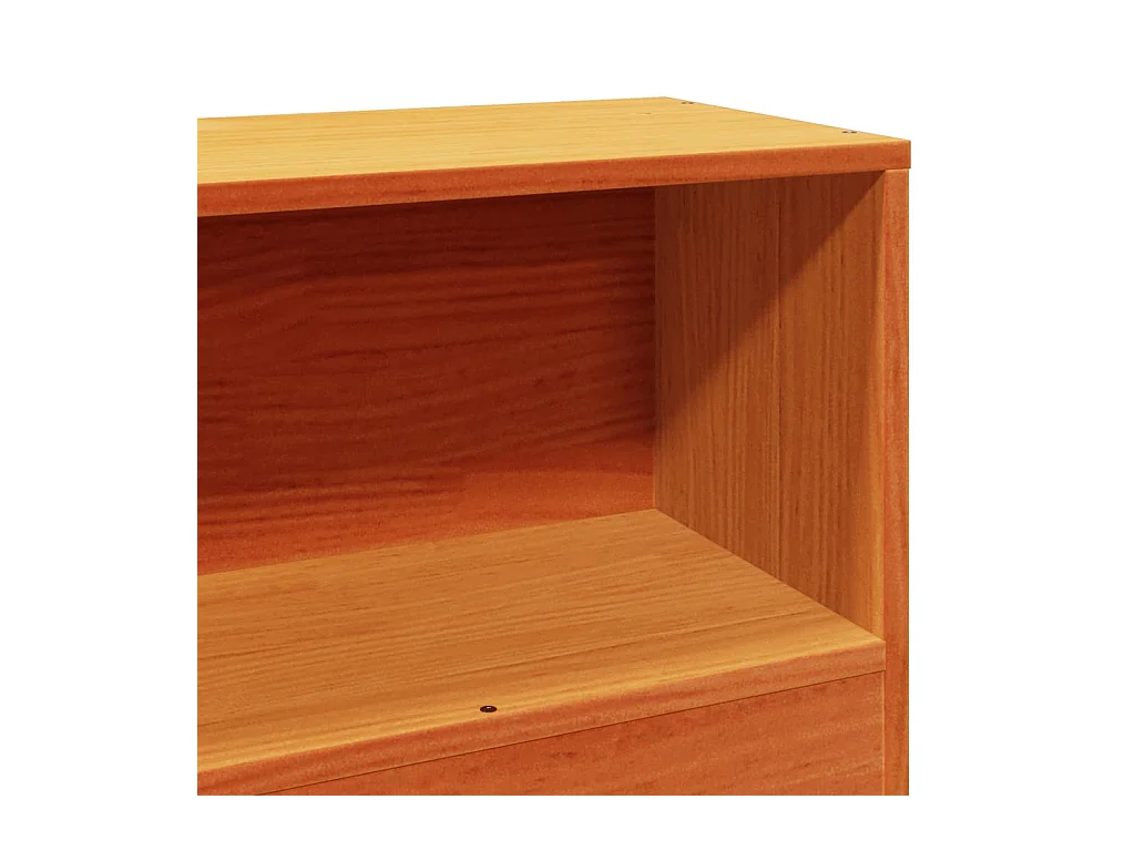 Lit bibliothèque sans matelas cire marron 75x190 cm pin massif