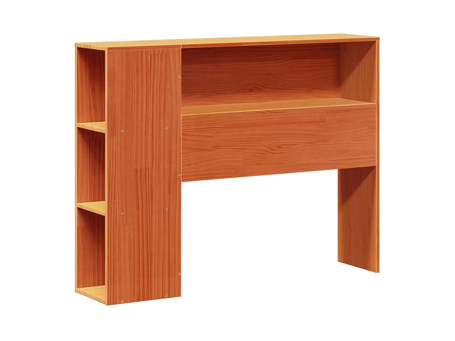 Letto Libreria senza Materasso Marrone Cera 75x190 cm in Pino