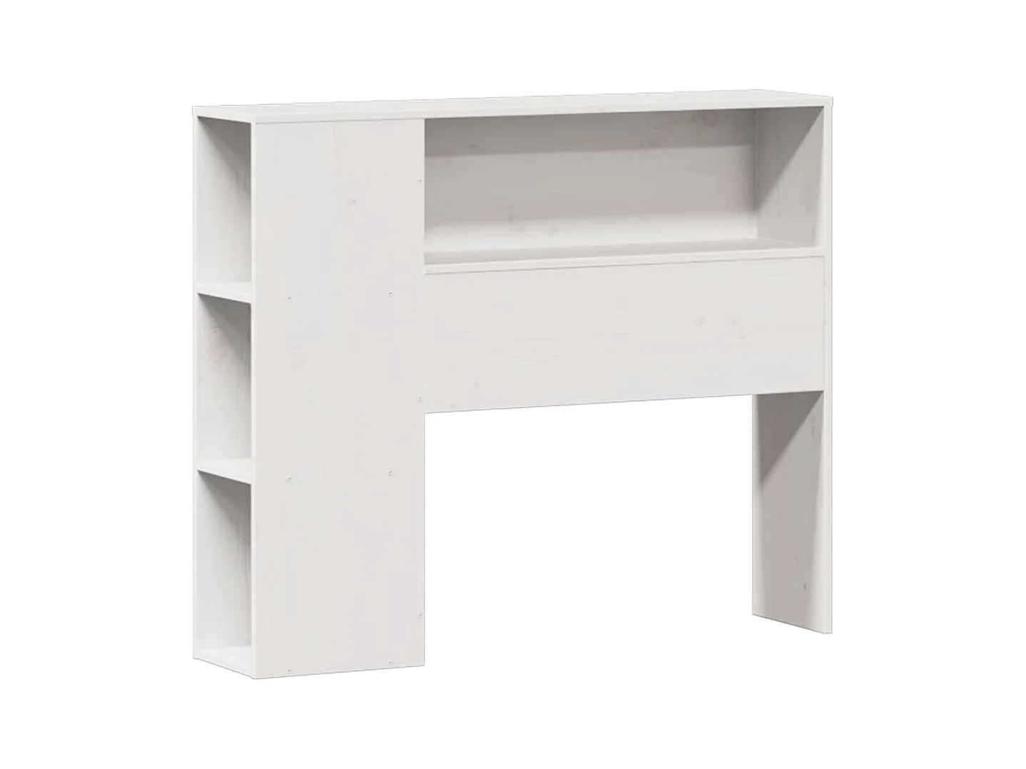 Lit bibliothèque sans matelas blanc 90x200cm bois de pin massif