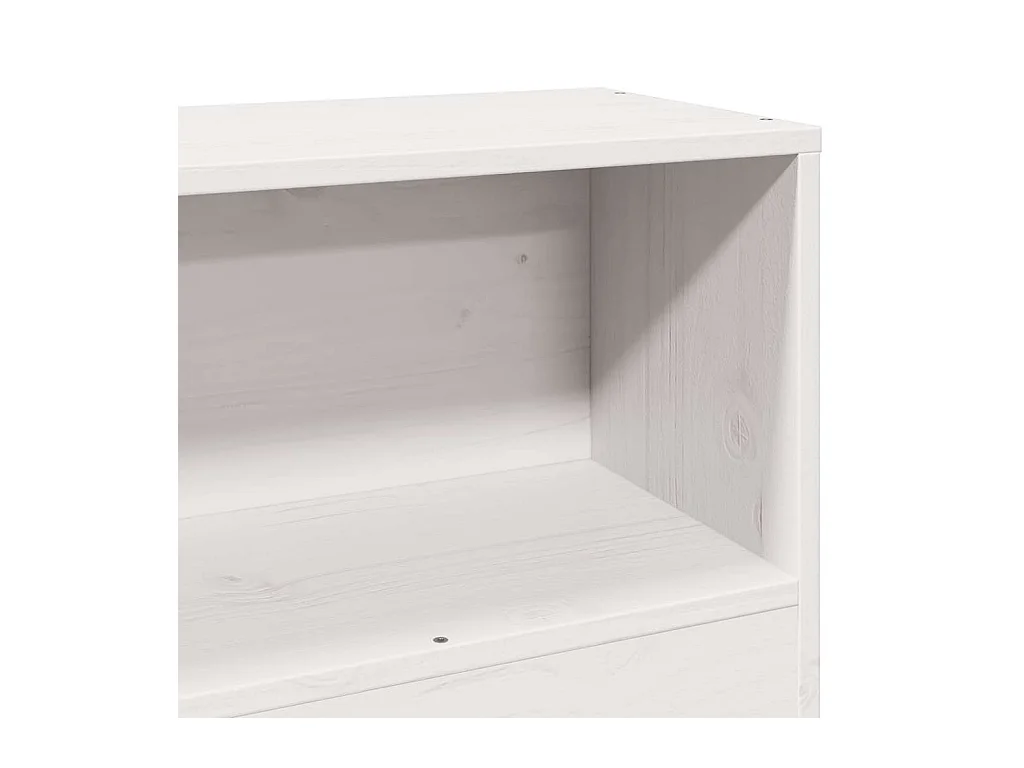 Lit bibliothèque sans matelas blanc 90x200cm bois de pin massif