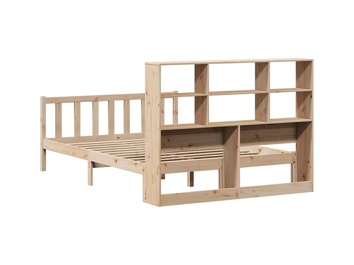 Massivholzbett mit Regal ohne Matratze 150x200 cm Kiefernholz