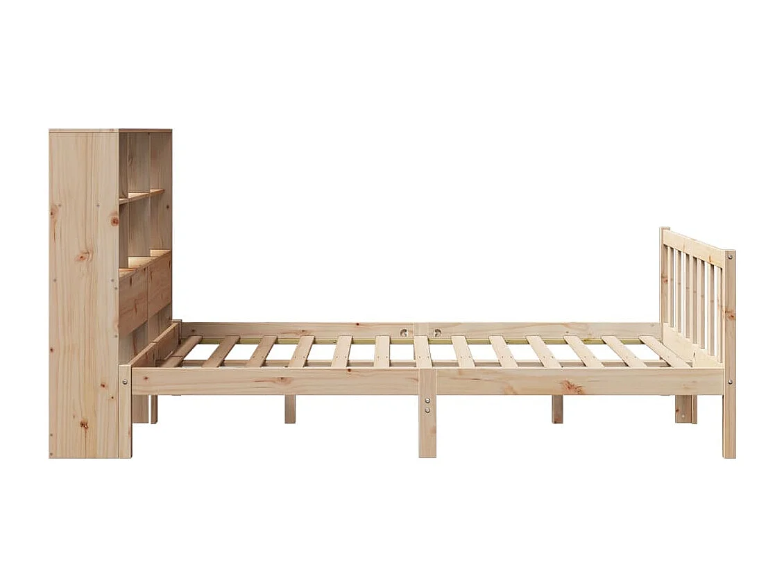 Bed met boekenkast zonder matras massief grenenhout 150x200 cm