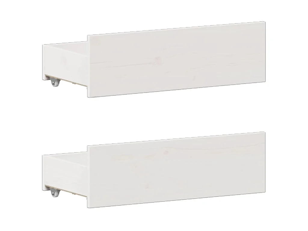 Lit bibliothèque sans matelas blanc 135x190 cm bois pin massif