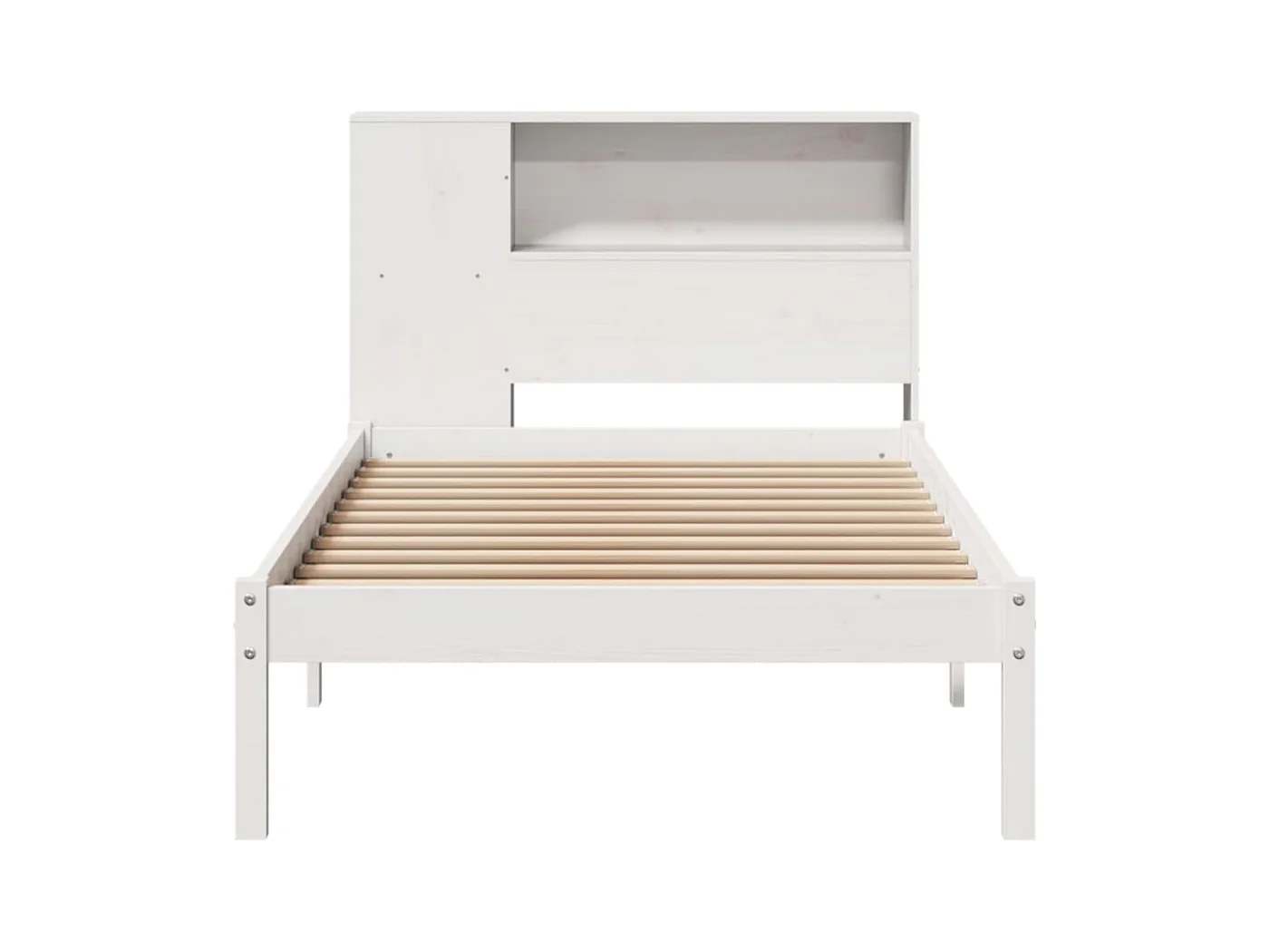 Lit bibliothèque sans matelas blanc 100x200 cm bois pin massif