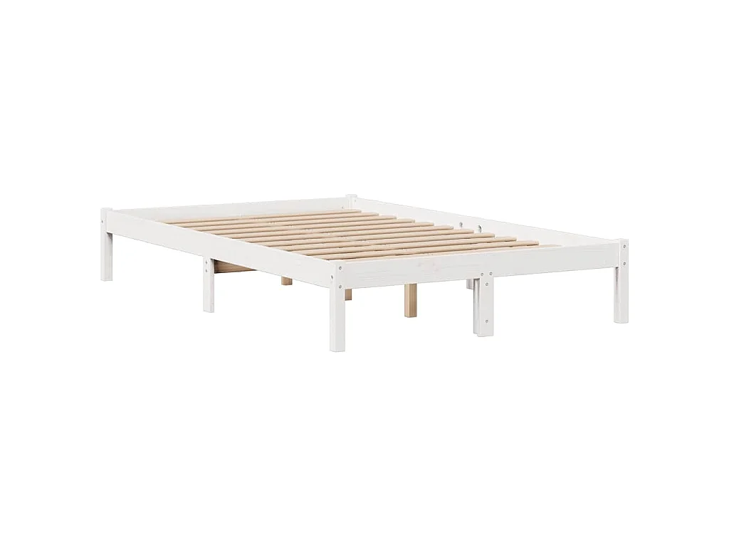 Cama com estante sem colchão 135x190 cm pinho maciço branco