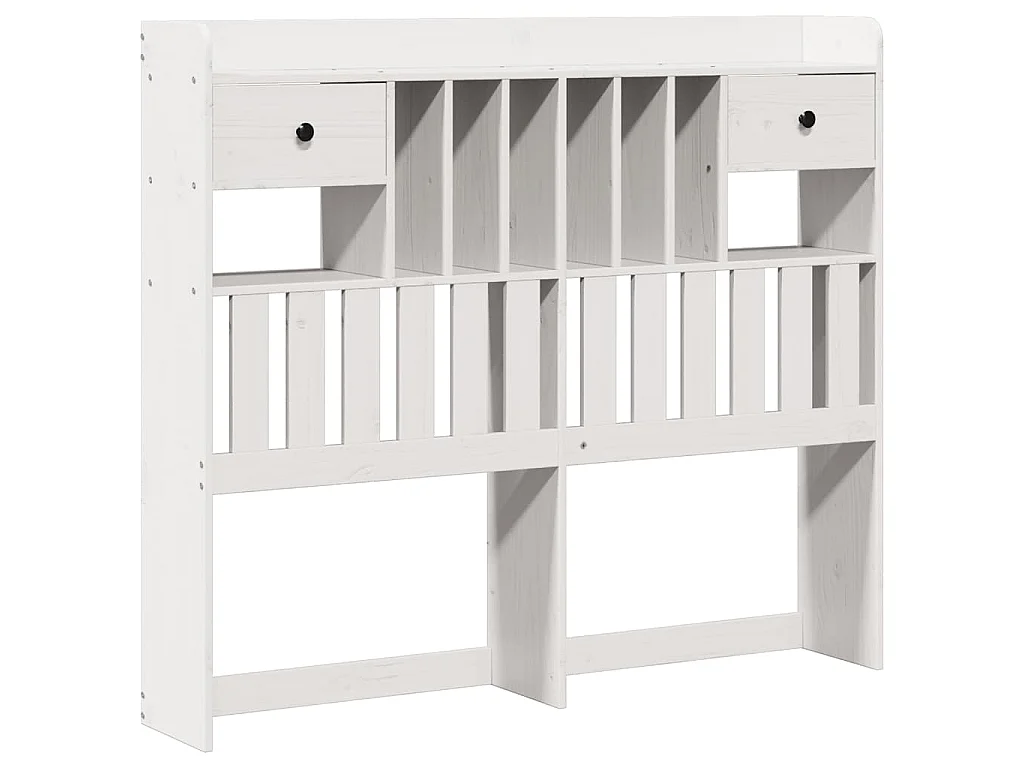 Cama com estante sem colchão 135x190 cm pinho maciço branco