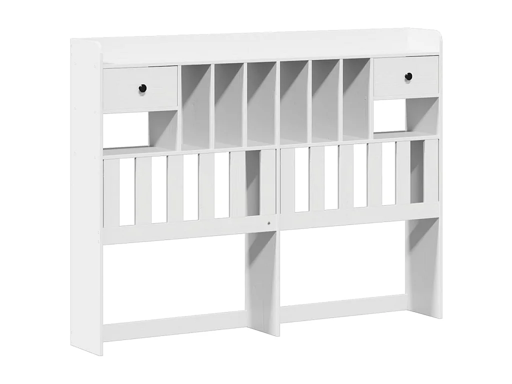 Lit bibliothèque sans matelas blanc 150x200 cm bois pin massif