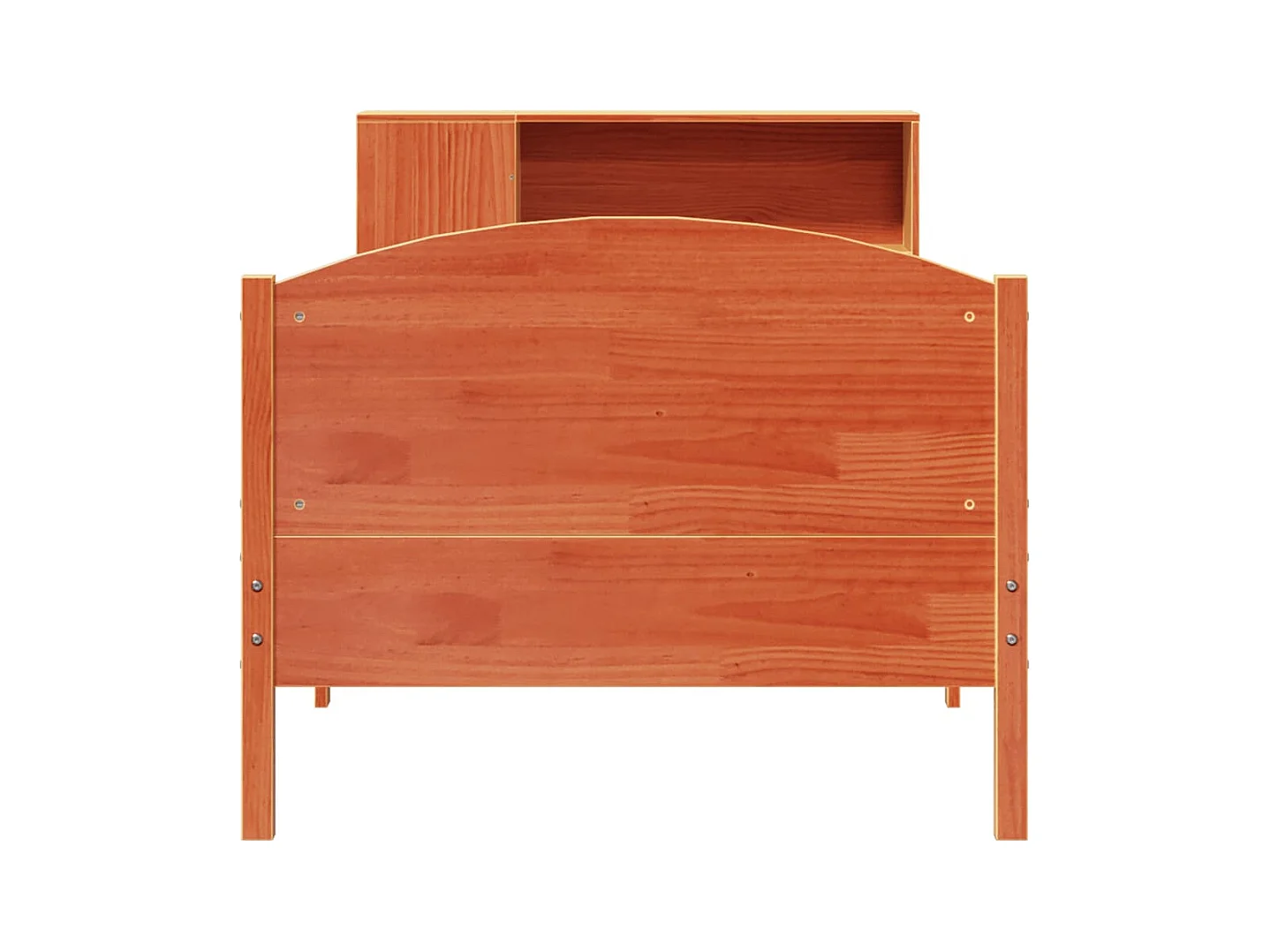 Lit bibliothèque sans matelas cire marron 100x200 cm pin massif