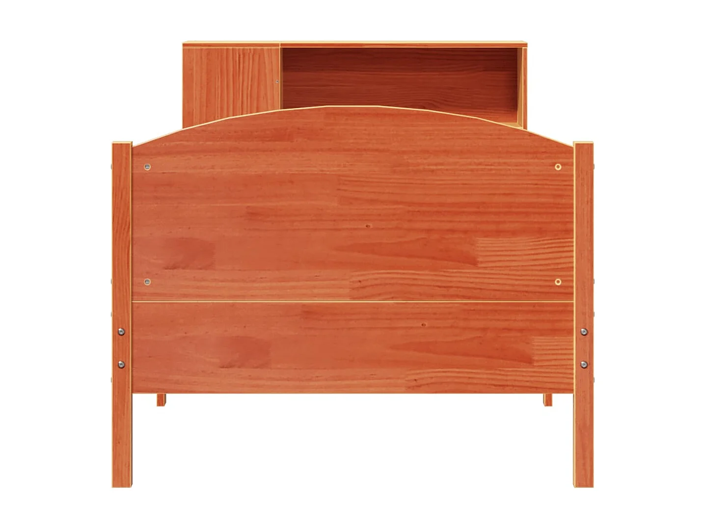 Letto Libreria senza Materasso Marrone Cera 100x200 cm in Pino